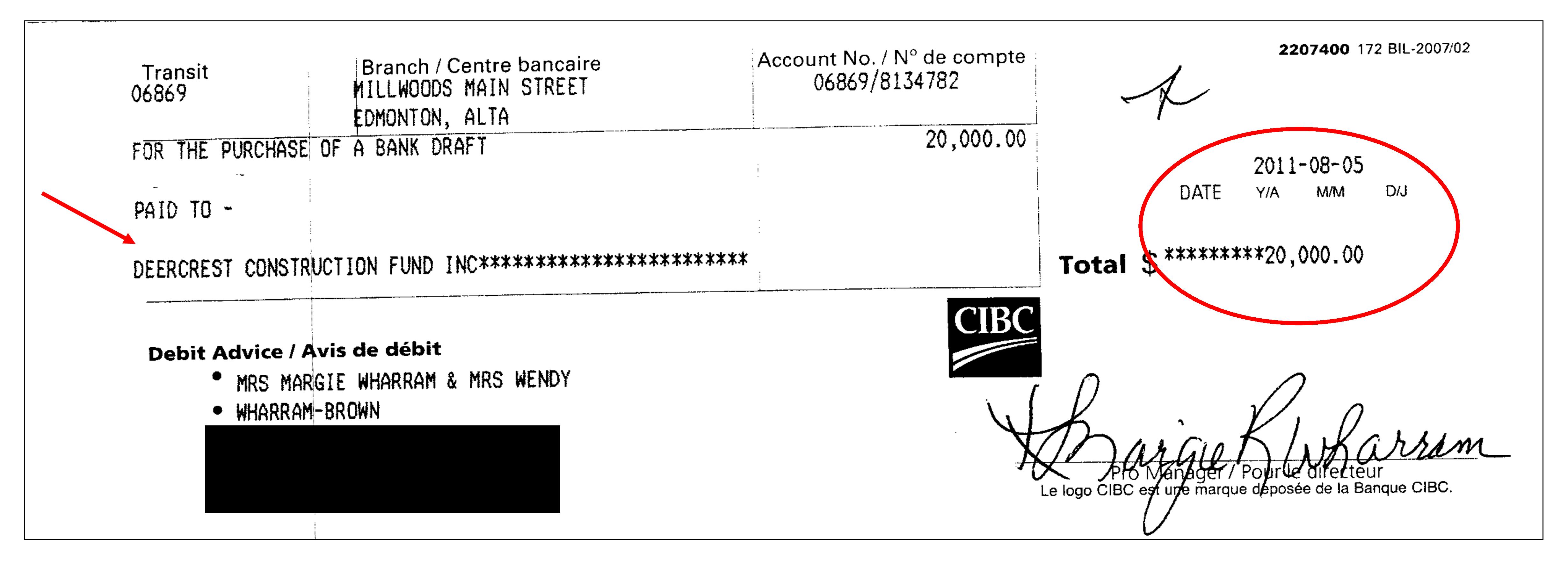DCF Cheque